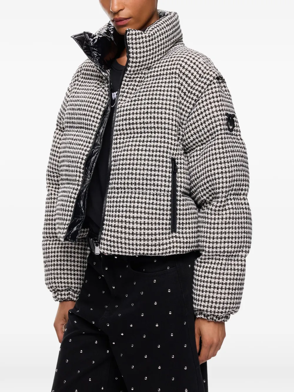 PINKO Jack met pied-de-poule print Zwart
