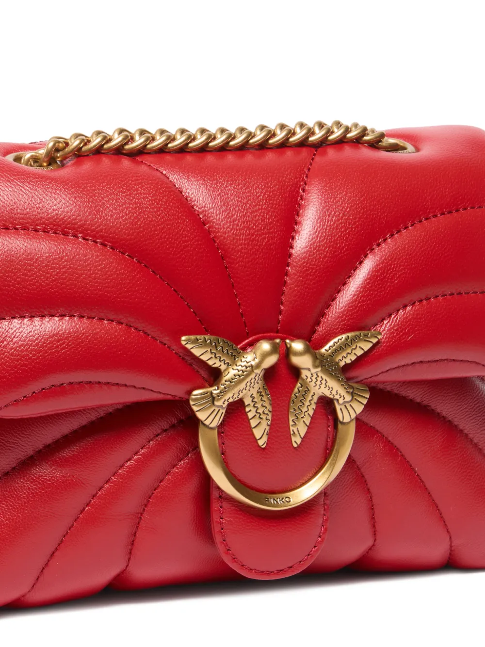PINKO Love Bird gewatteerde schoudertas Rood