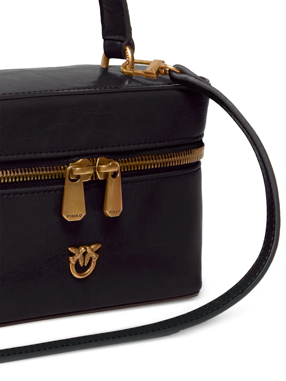 PINKO Kleine crossbodytas van glanzend leer Zwart