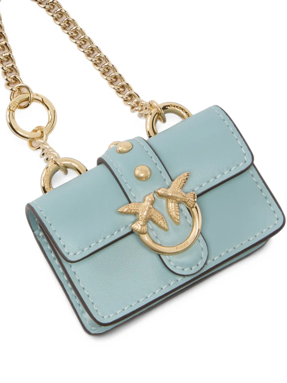 PINKO nano Love Bag One in leather charm Blauw