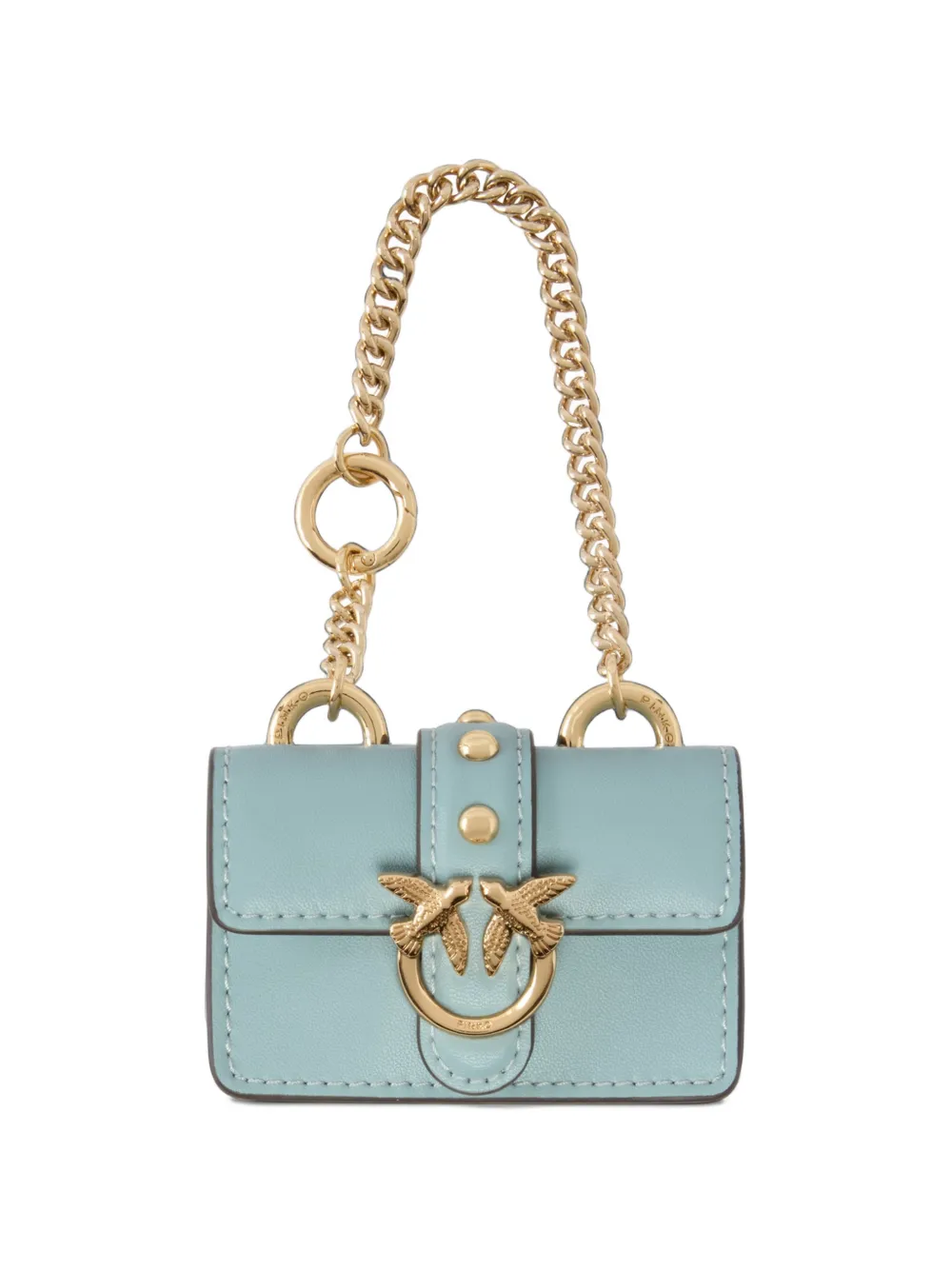 PINKO nano Love Bag One in leather charm Blauw