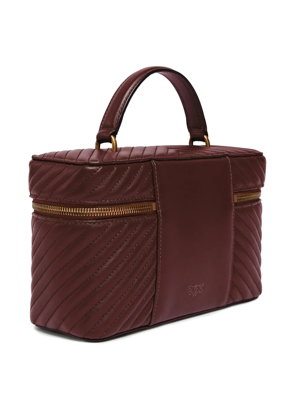 PINKO Medium make-up tas met chevron nappa schouderband Rood