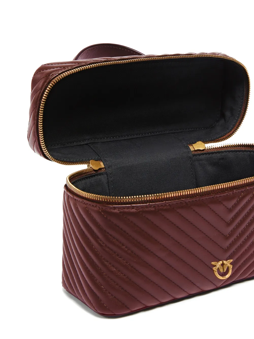 PINKO Medium make-up tas met chevron nappa schouderband Rood