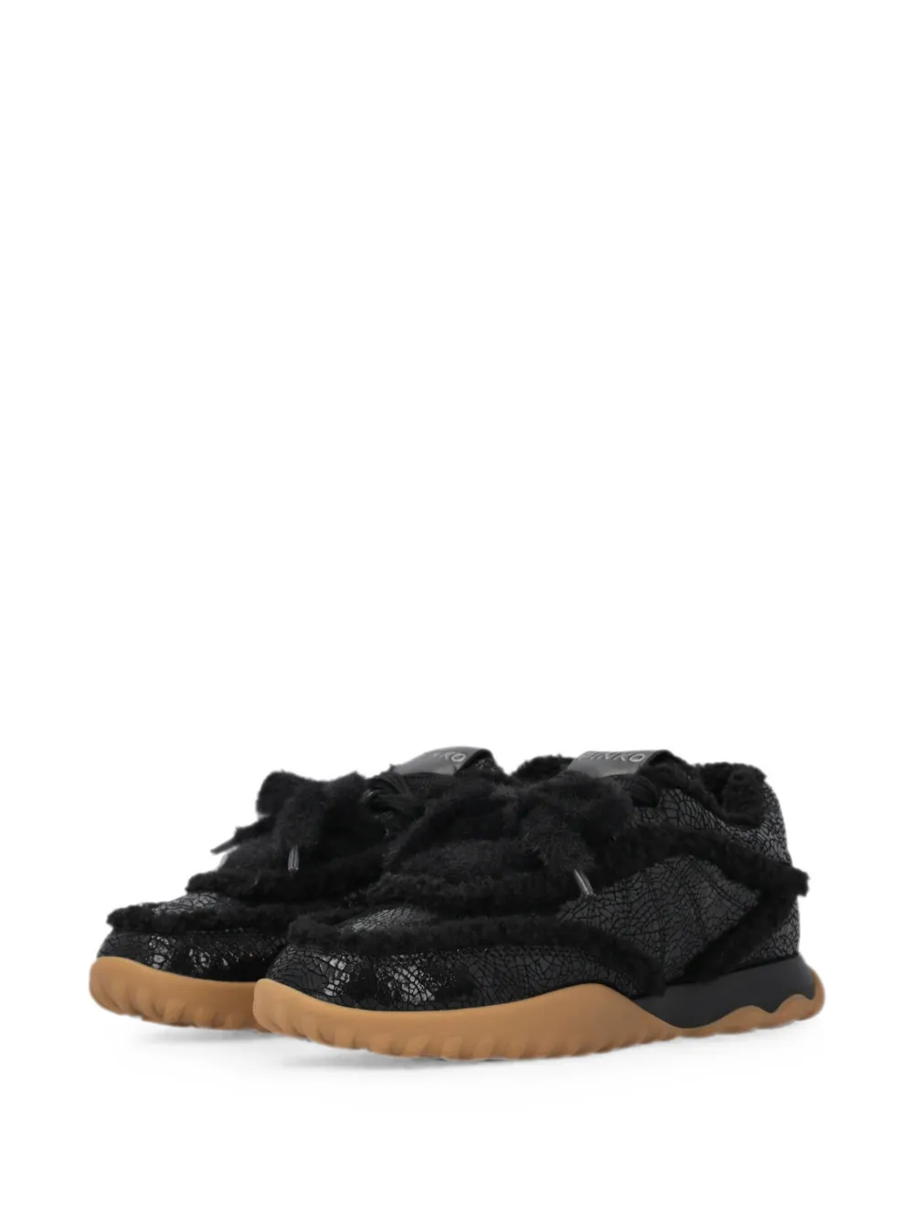 PINKO Sneakers met lammy afwerking en gebarsten effect Zwart
