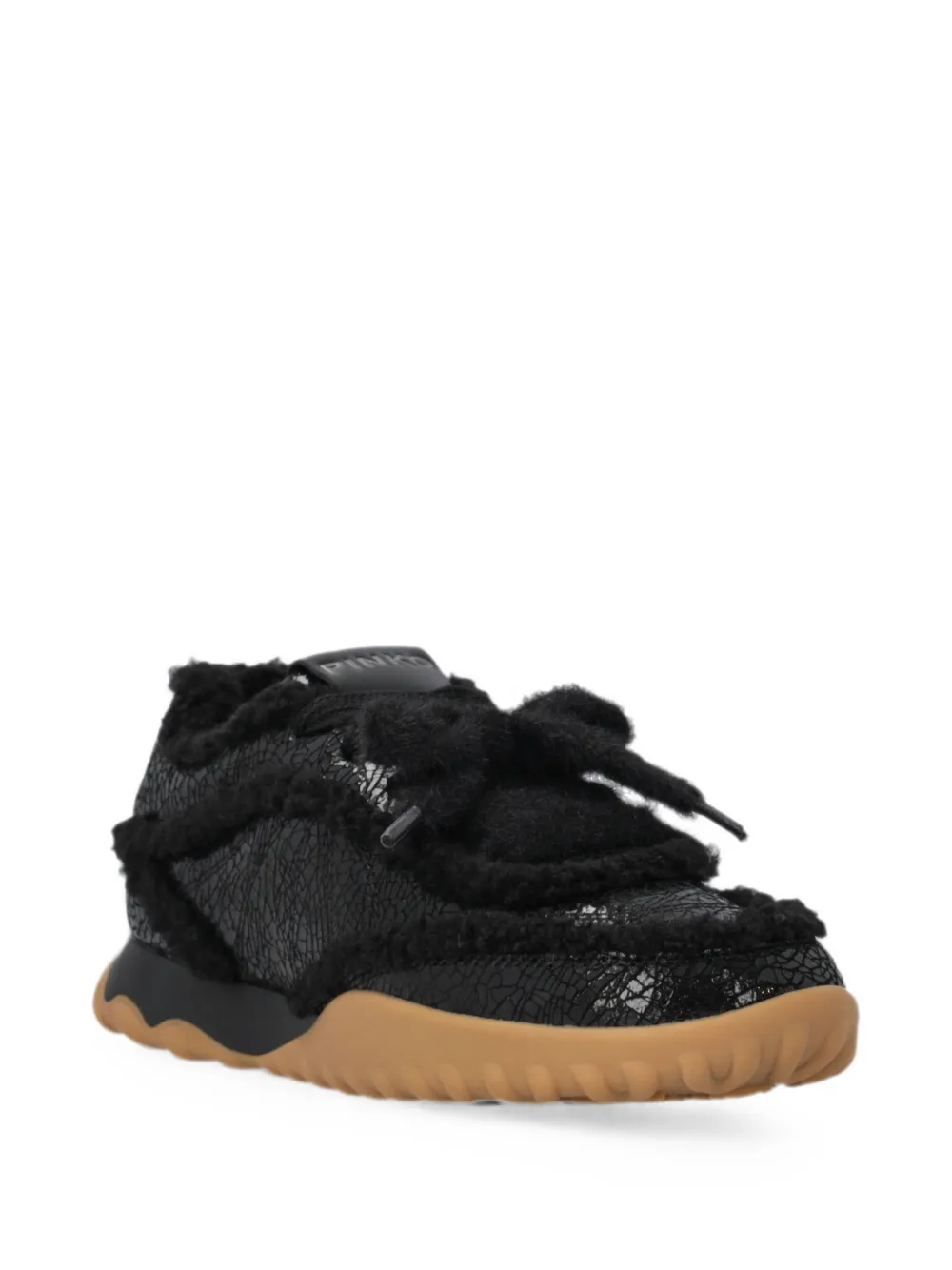 PINKO Sneakers met lammy afwerking en gebarsten effect Zwart