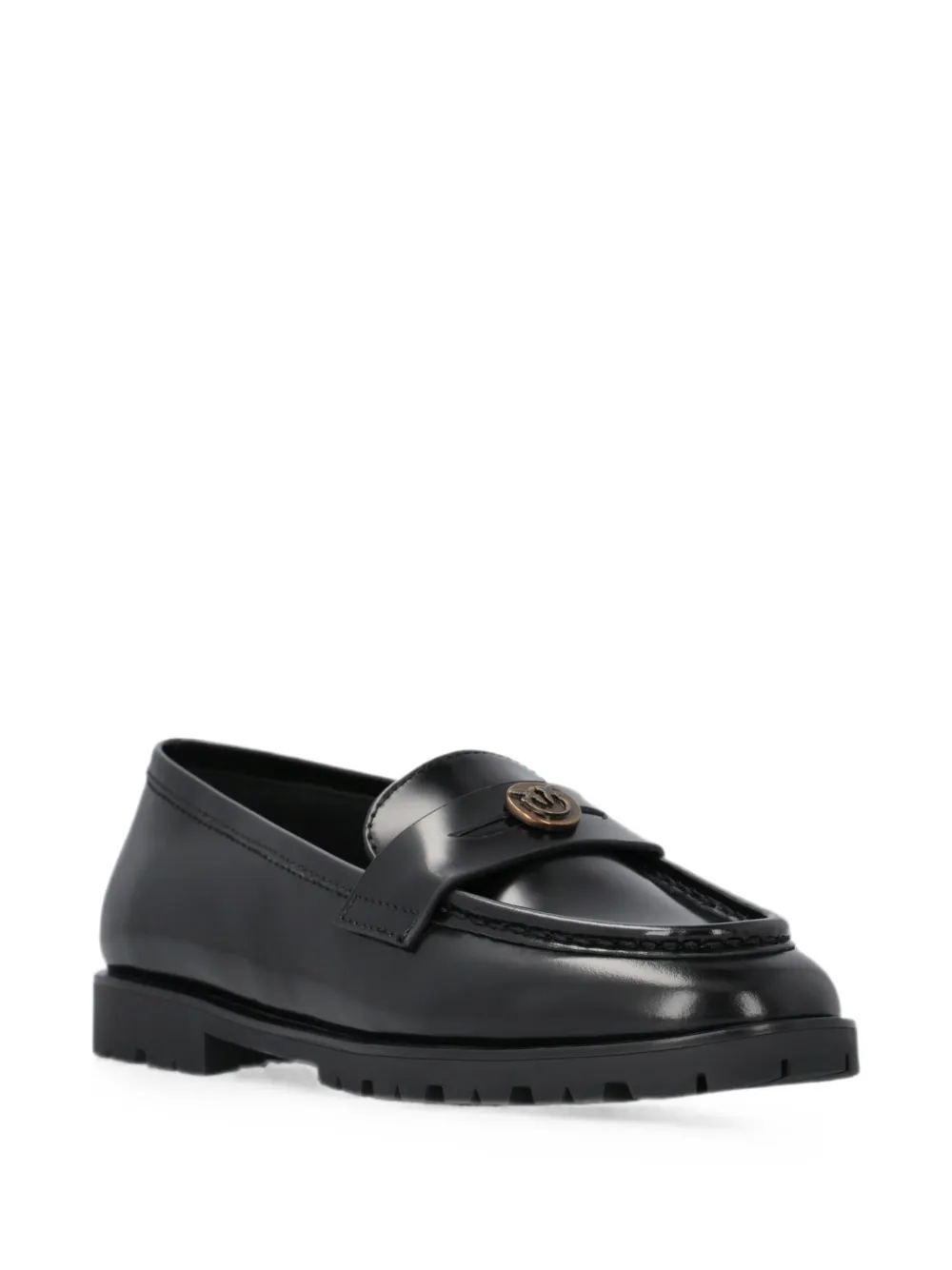 PINKO Loafers met Love Birds-plakkaat Zwart