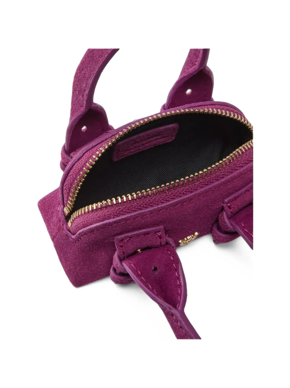 PINKO nano Escape Love Birds suede mini bag Paars