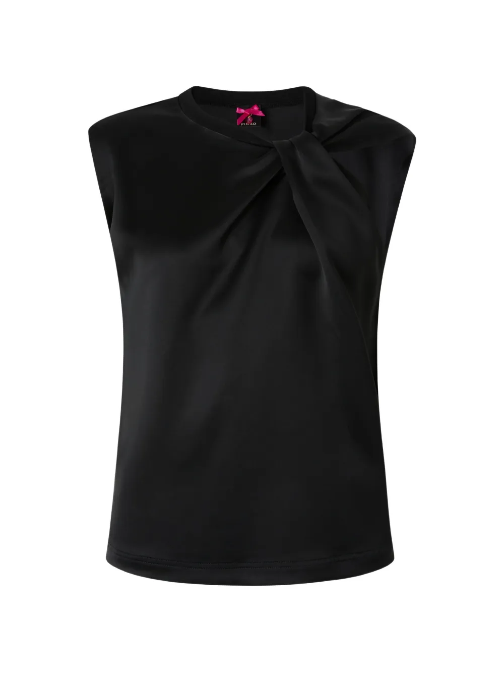 PINKO Blusa smanicata in raso - Nero
