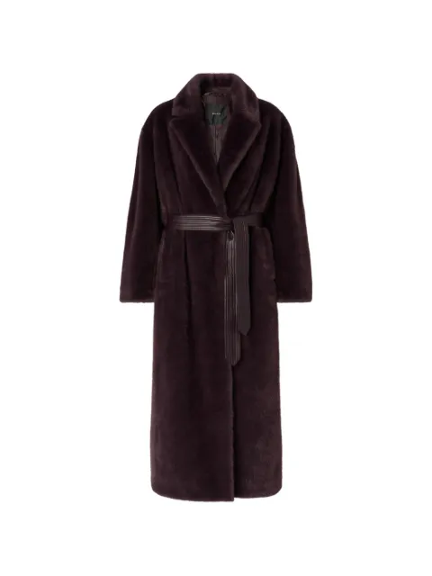 PINKO long faux-fur coat with belt
