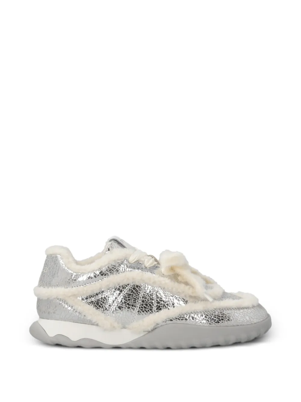 PINKO Sneakers met lammy afwerking en gebarsten effect Zilver