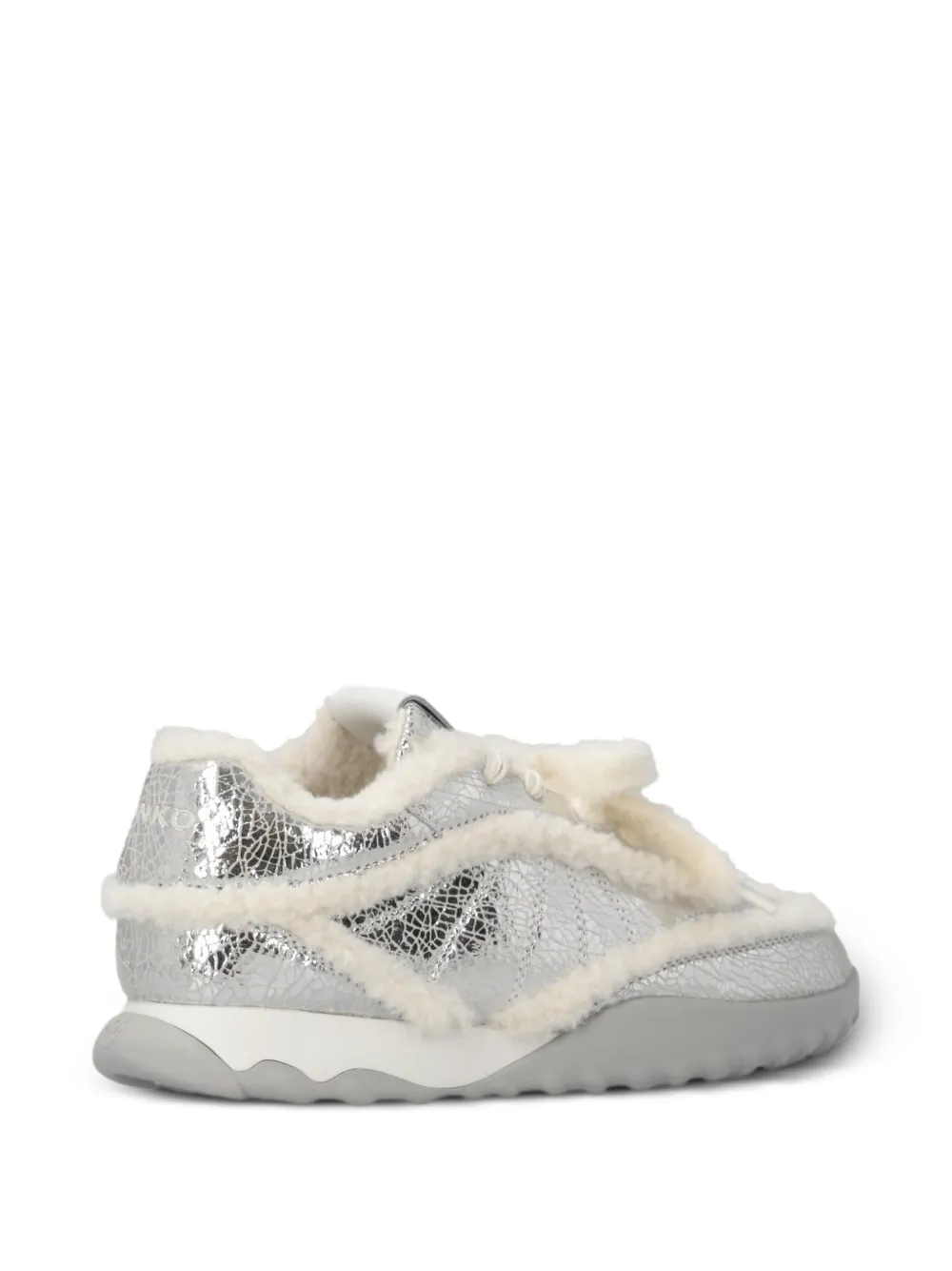 PINKO Sneakers met lammy afwerking en gebarsten effect Zilver
