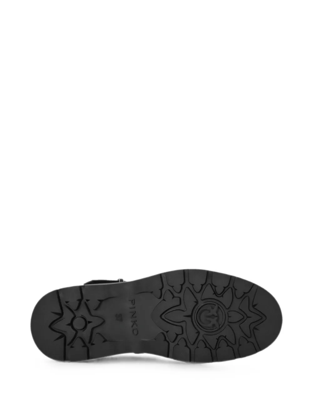PINKO logo-strap buckle-fastening boots Zwart