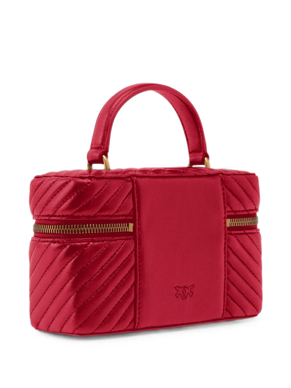 PINKO Kleine make-up tas met chevron nappa schouderband Rood