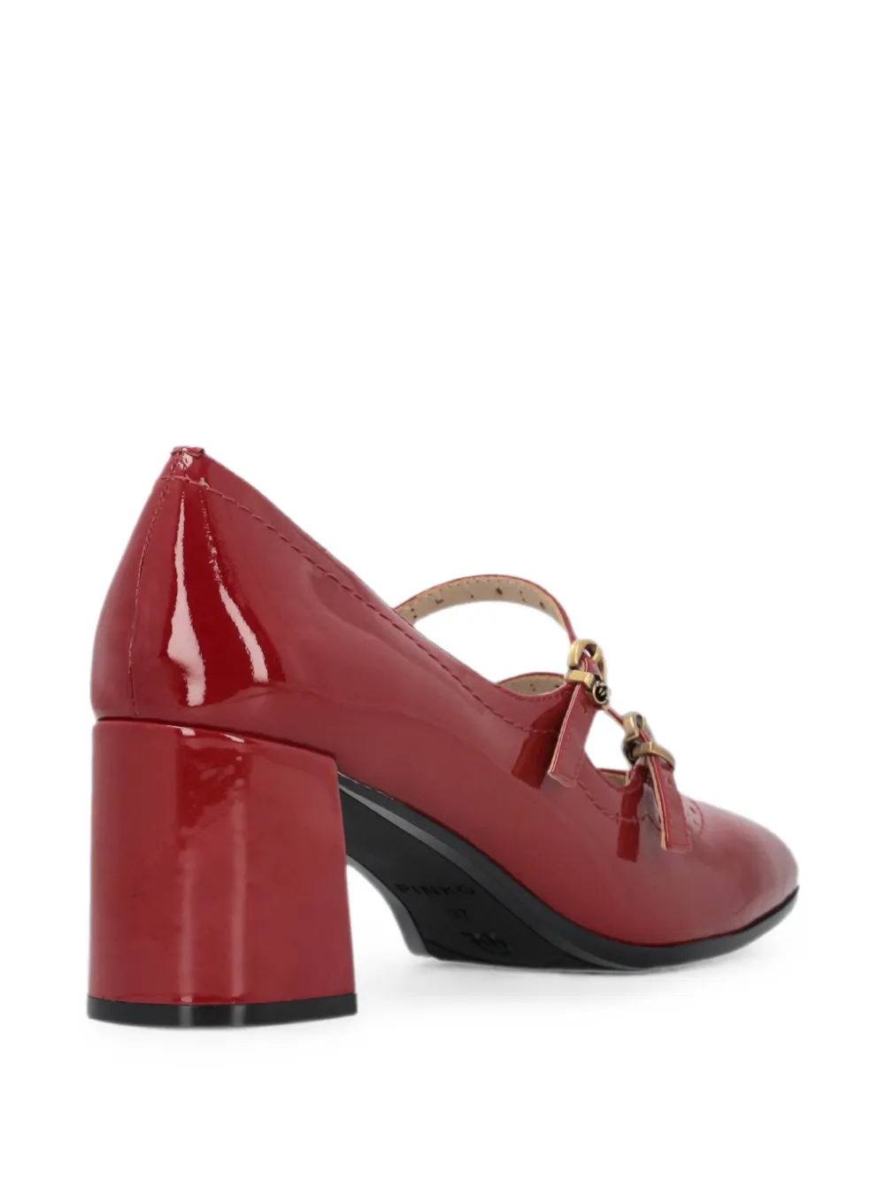 PINKO Pumps met dubbele bandjes en gelakte afwerking Rood