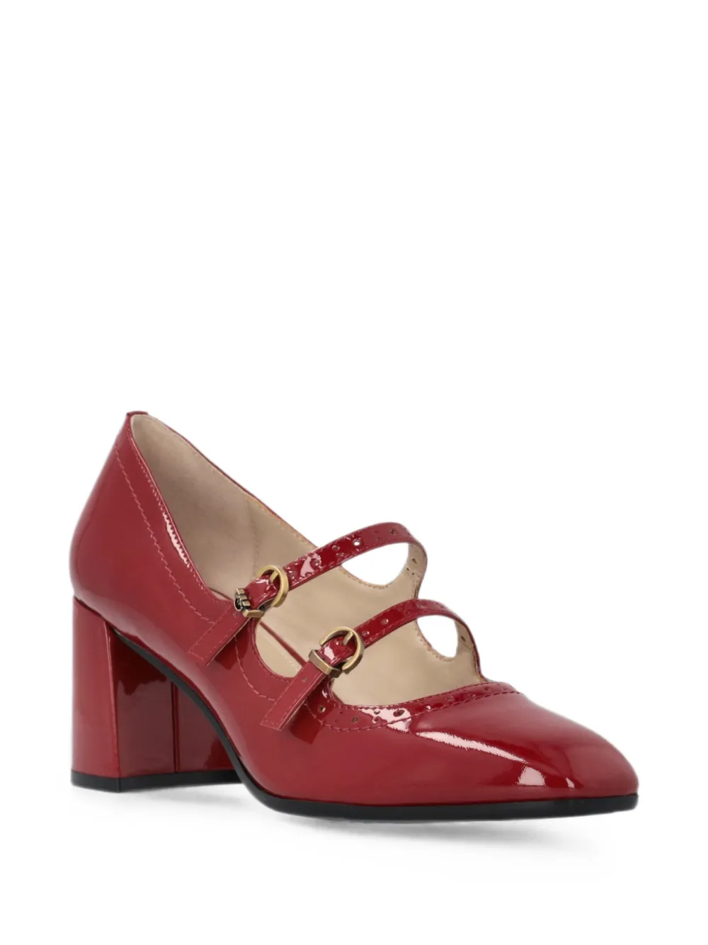 PINKO Pumps met dubbele bandjes en gelakte afwerking Rood