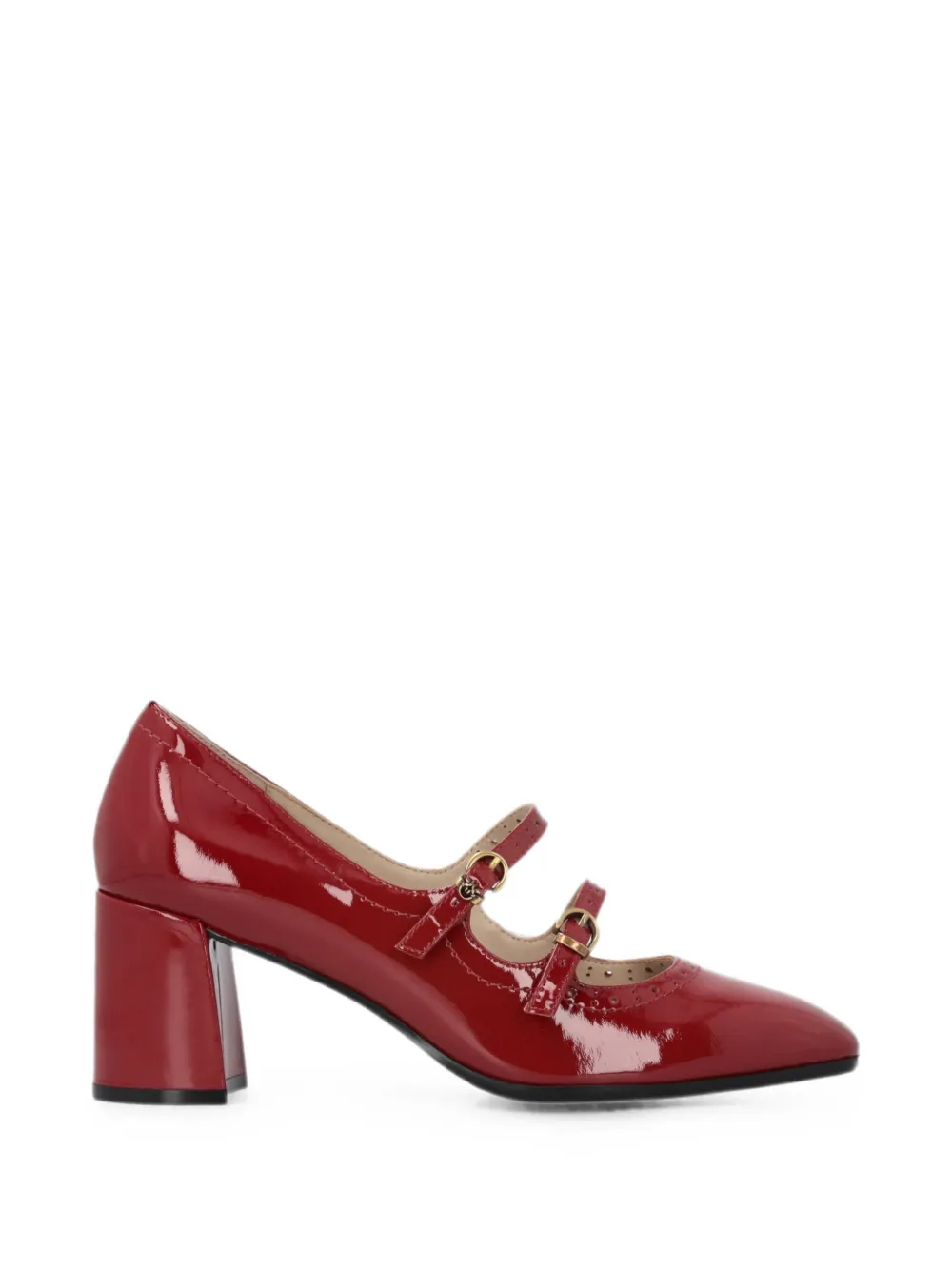 PINKO Pumps met dubbele bandjes en gelakte afwerking Rood