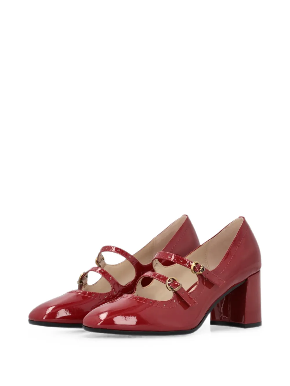 PINKO Pumps met dubbele bandjes en gelakte afwerking Rood