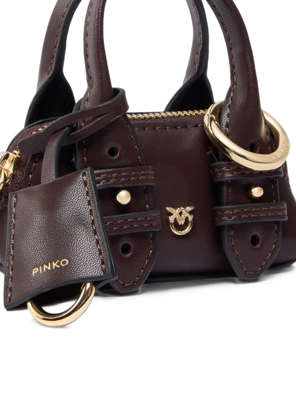 PINKO nano buckle-detail leather mini bag Rood
