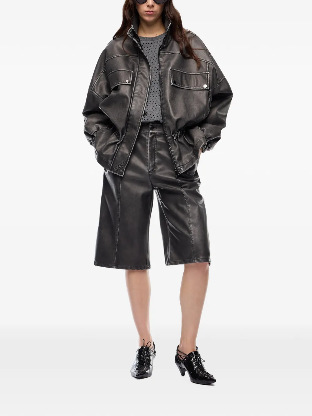 PINKO Shorts met vervaagd effect en vlakken Grijs