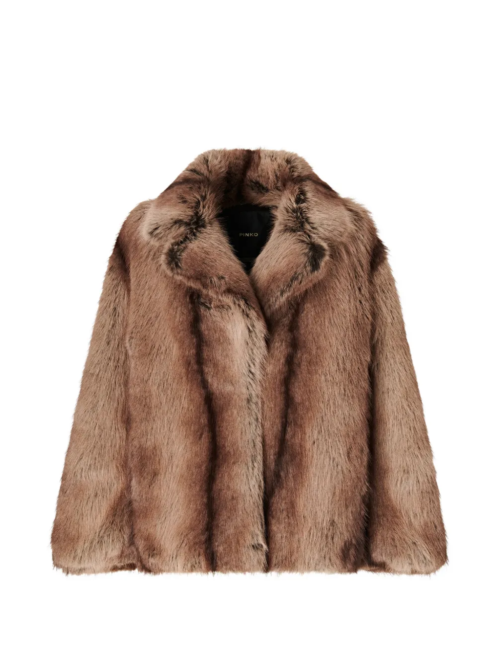 PINKO faux-fur notch-lapels coat - Brown