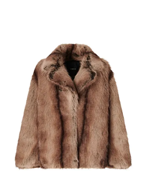 PINKO faux-fur notch-lapels coat