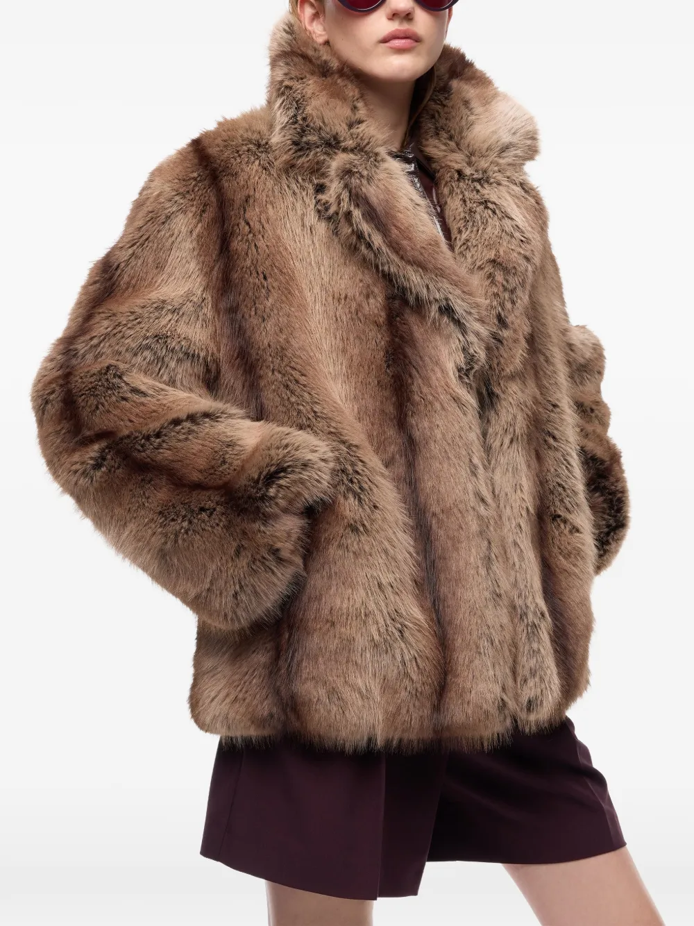 PINKO Jas van imitatiebont Bruin