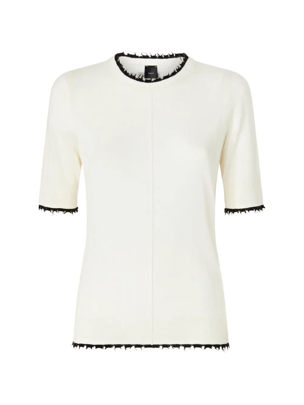 PINKO contrast-trim frayed top - Toni neutri