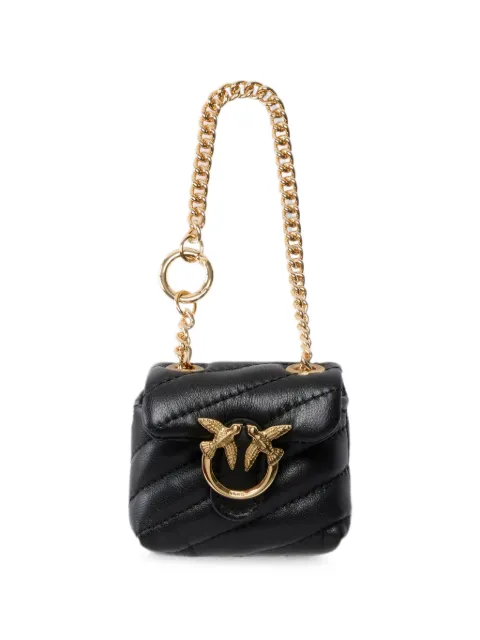 PINKO Love Birds chevron-quilted bag charm