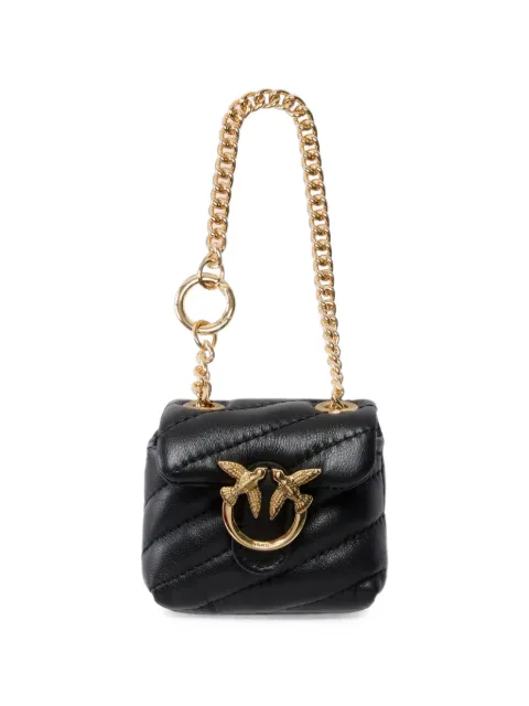 PINKO Love Birds chevron-quilted bag charm