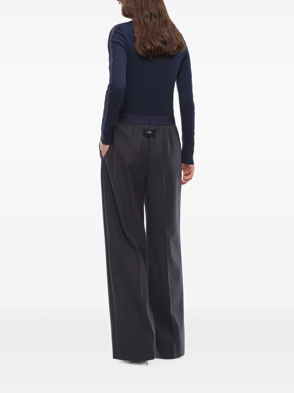 PINKO Stretch palazzo broek van wolblend Grijs
