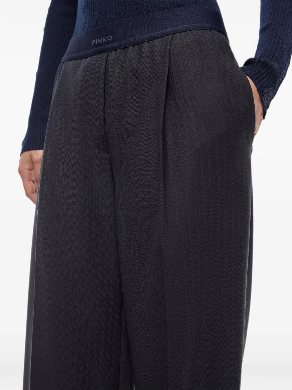 PINKO Stretch palazzo broek van wolblend Grijs