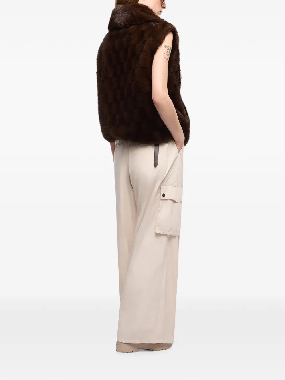 PINKO Bodywarmer van imitatiebont Bruin