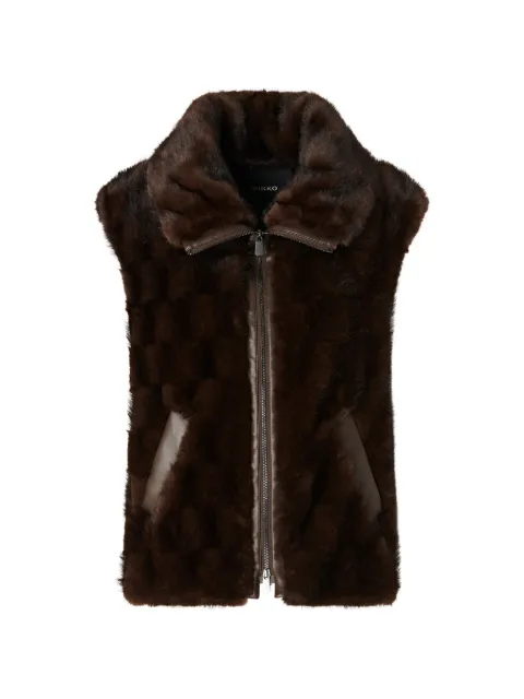PINKO faux fur vest with zip