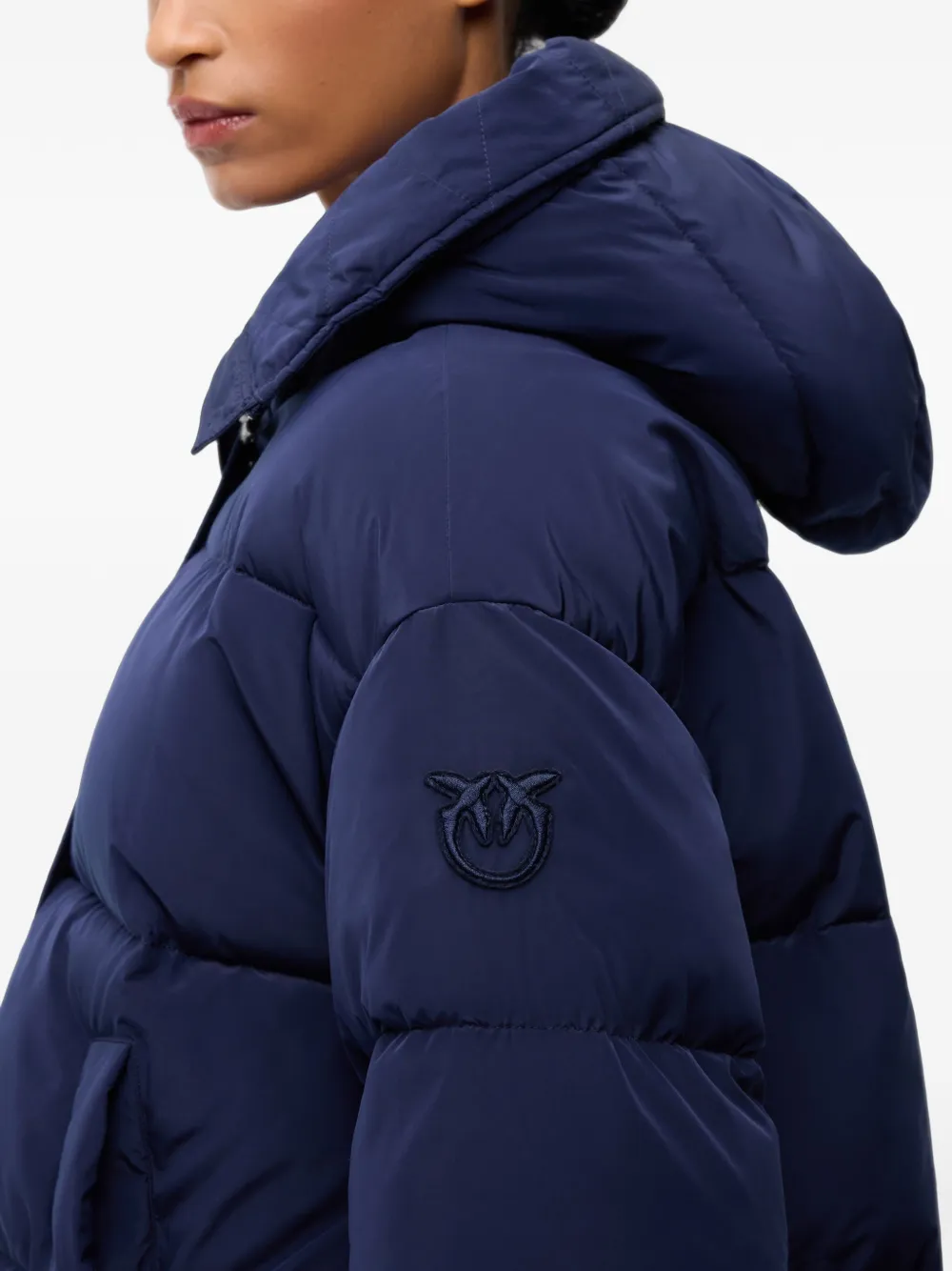 PINKO Gewatteerd jack met capuchon Blauw