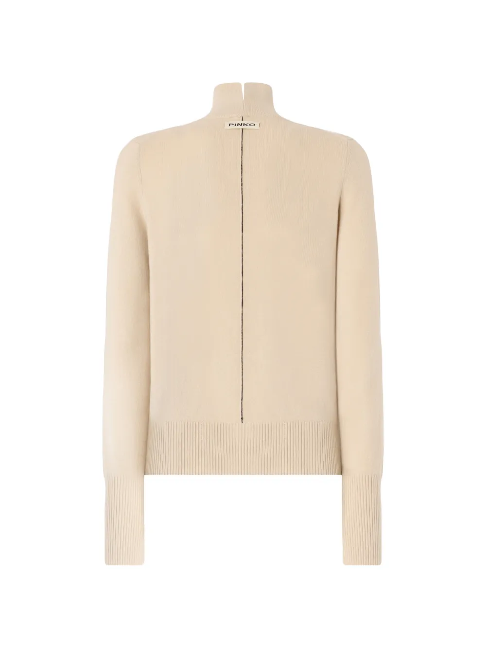 PINKO Trui met hoge hals en geribbelde afwerking Beige