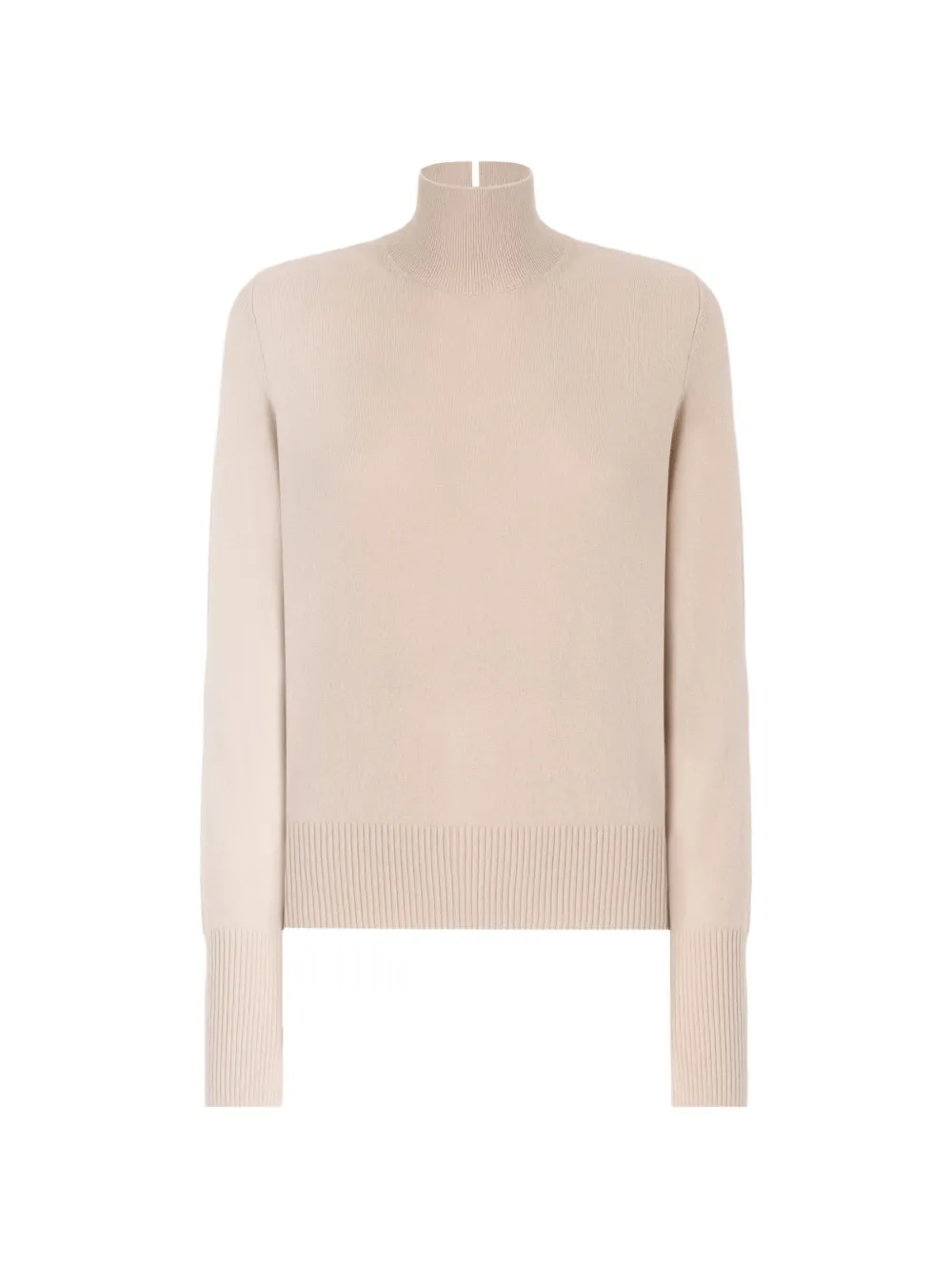 PINKO Trui met hoge hals en geribbelde afwerking Beige