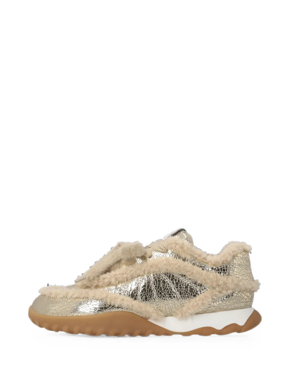 PINKO Sneakers met lammy afwerking en gebarsten effect Goud