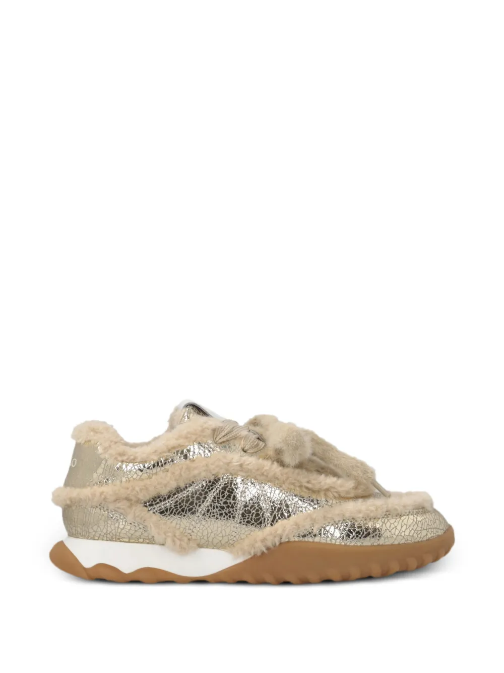 PINKO Sneakers mit Shearling-Besatz - Gold