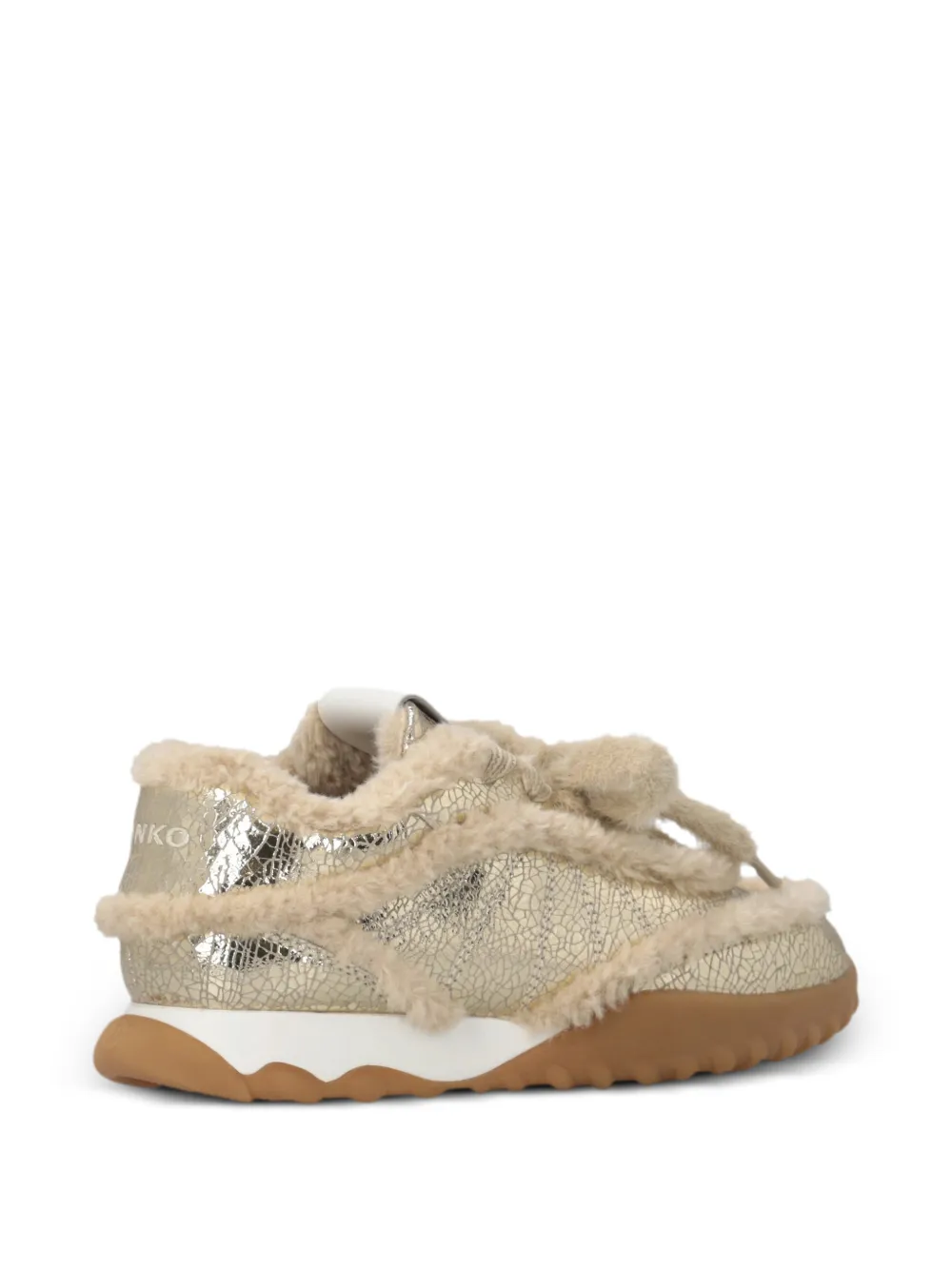 PINKO Sneakers met lammy afwerking en gebarsten effect Goud