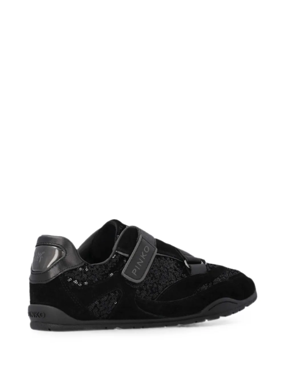 PINKO sequin-embellished touch-strap sneakers Zwart