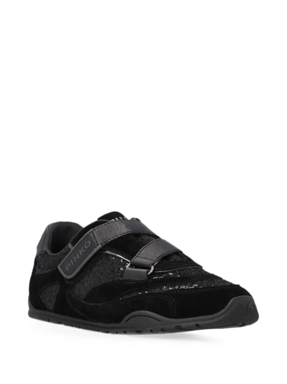 PINKO sequin-embellished touch-strap sneakers Zwart