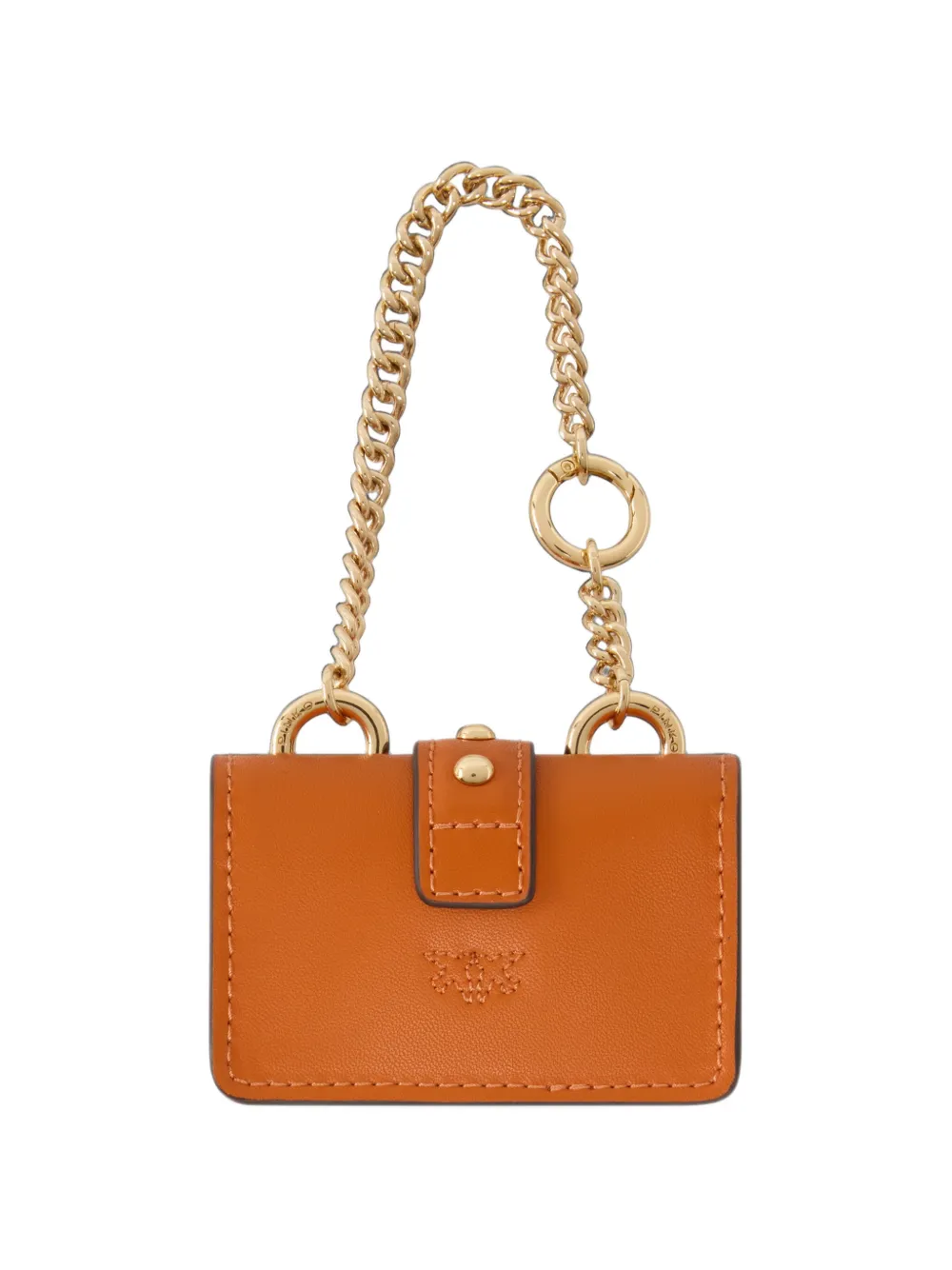PINKO nano Love Birds leather bag accessory Oranje