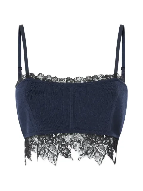 PINKO lace-trim knitted top