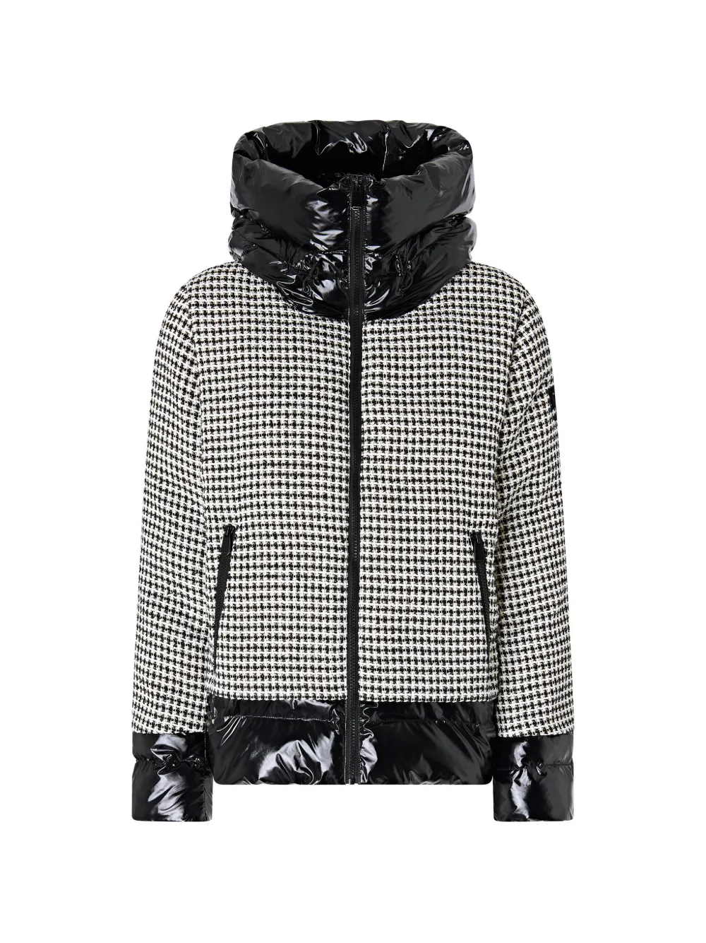 PINKO tweed and nylon down jacket - Schwarz