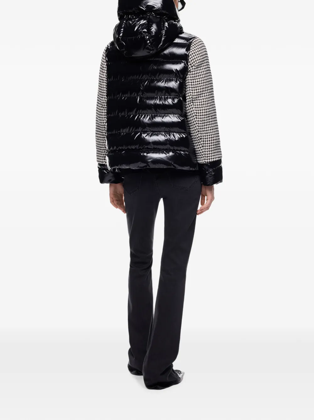 PINKO Tweed en nylon donsjack Zwart