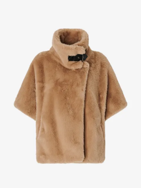 PINKO faux-fur buckle-fastening jacket