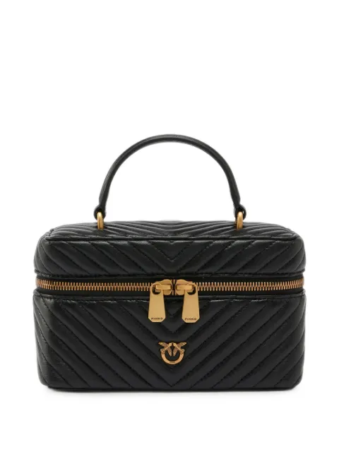 PINKO small beauty case with shoulder strap chevron nappa
