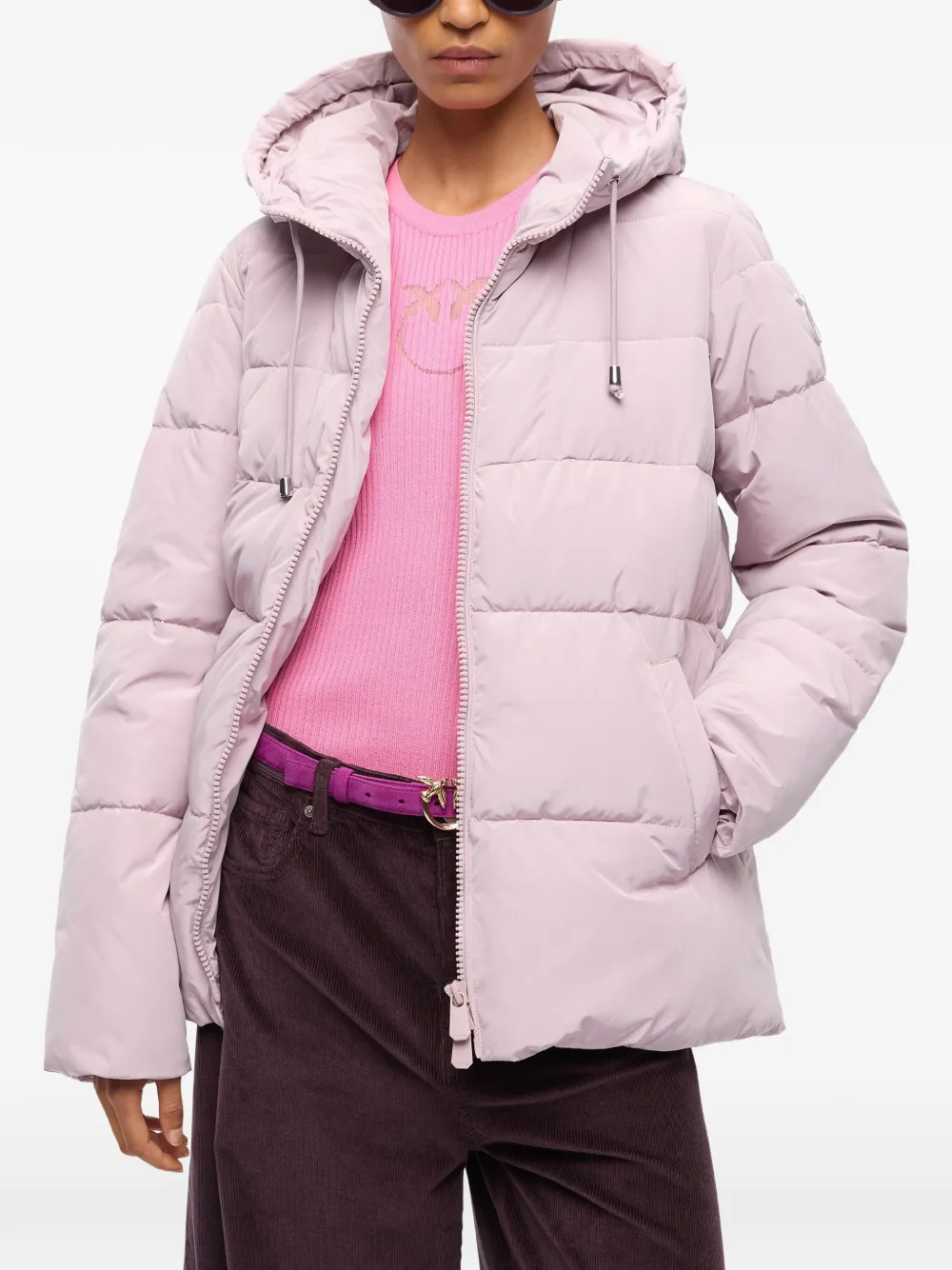 PINKO Gewatteerd donsjack met capuchon Roze