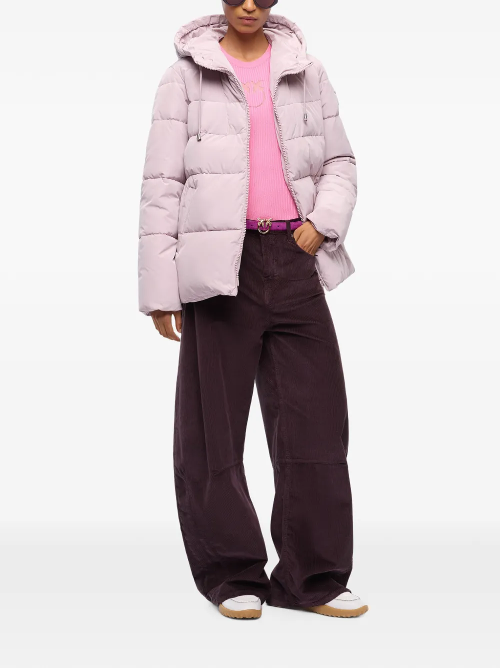 PINKO Gewatteerd donsjack met capuchon Roze
