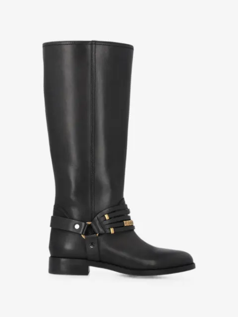 PINKO harness-detail leather boots